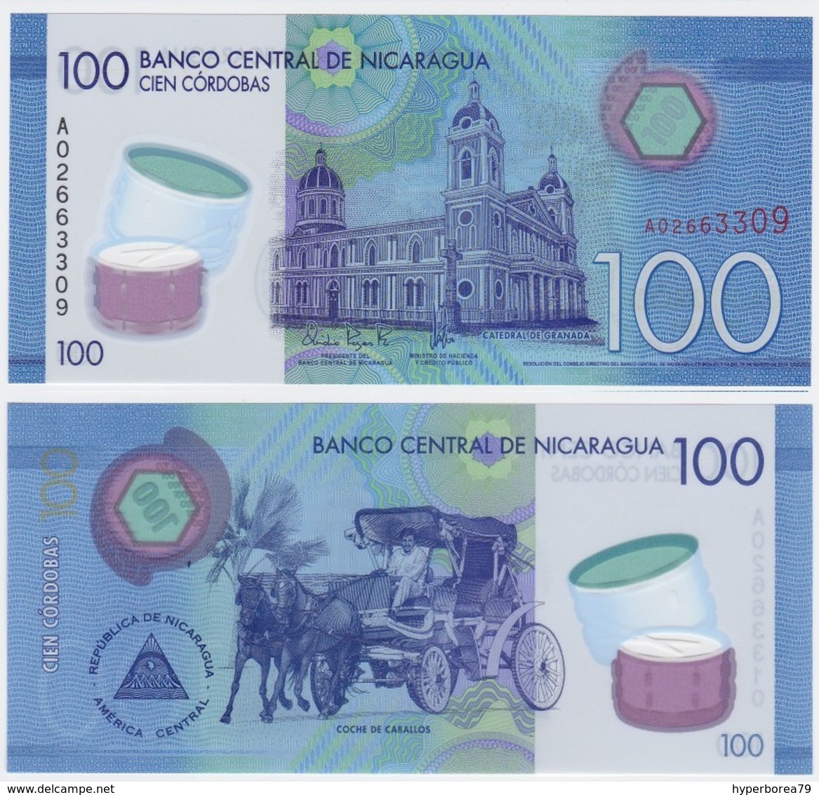 Nicaragua P 212 - 100 Cordobas 2014 POLYMER - UNC - Nicaragua