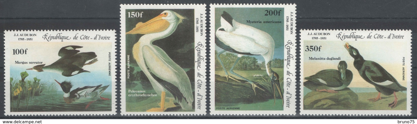 Côte D'Ivoire - YT PA 97-100 ** MNH - 1985 - Oiseaux - Birds - Audubon - Côte D'Ivoire (1960-...)