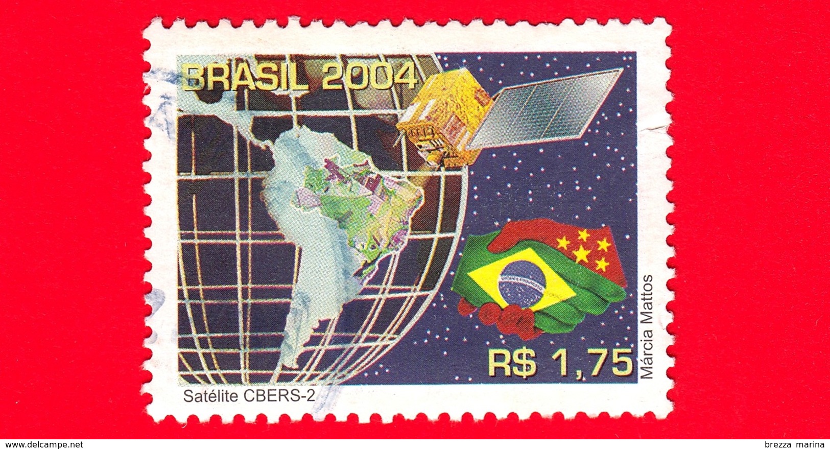 BRASILE - Usato - 2004 - CBERS-2 Satellite - 1.75 - Gebruikt