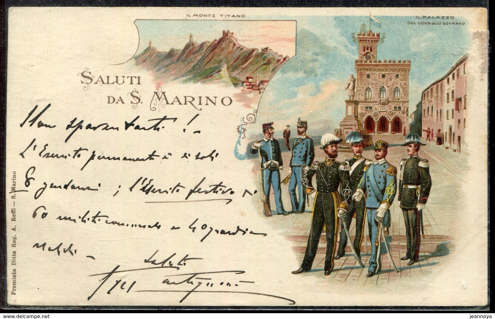 SAINT MARIN - N° 36 / CPA DU 11/7/1906 POUR VIENNE - TB - Covers & Documents