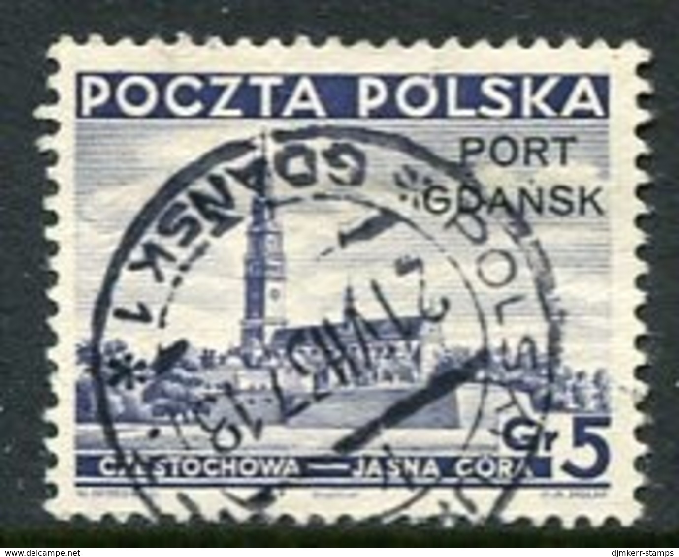 PORT GDANSK 1937 Overprint On 5 Gr Used,  Michel 32 - Besatzungszeit