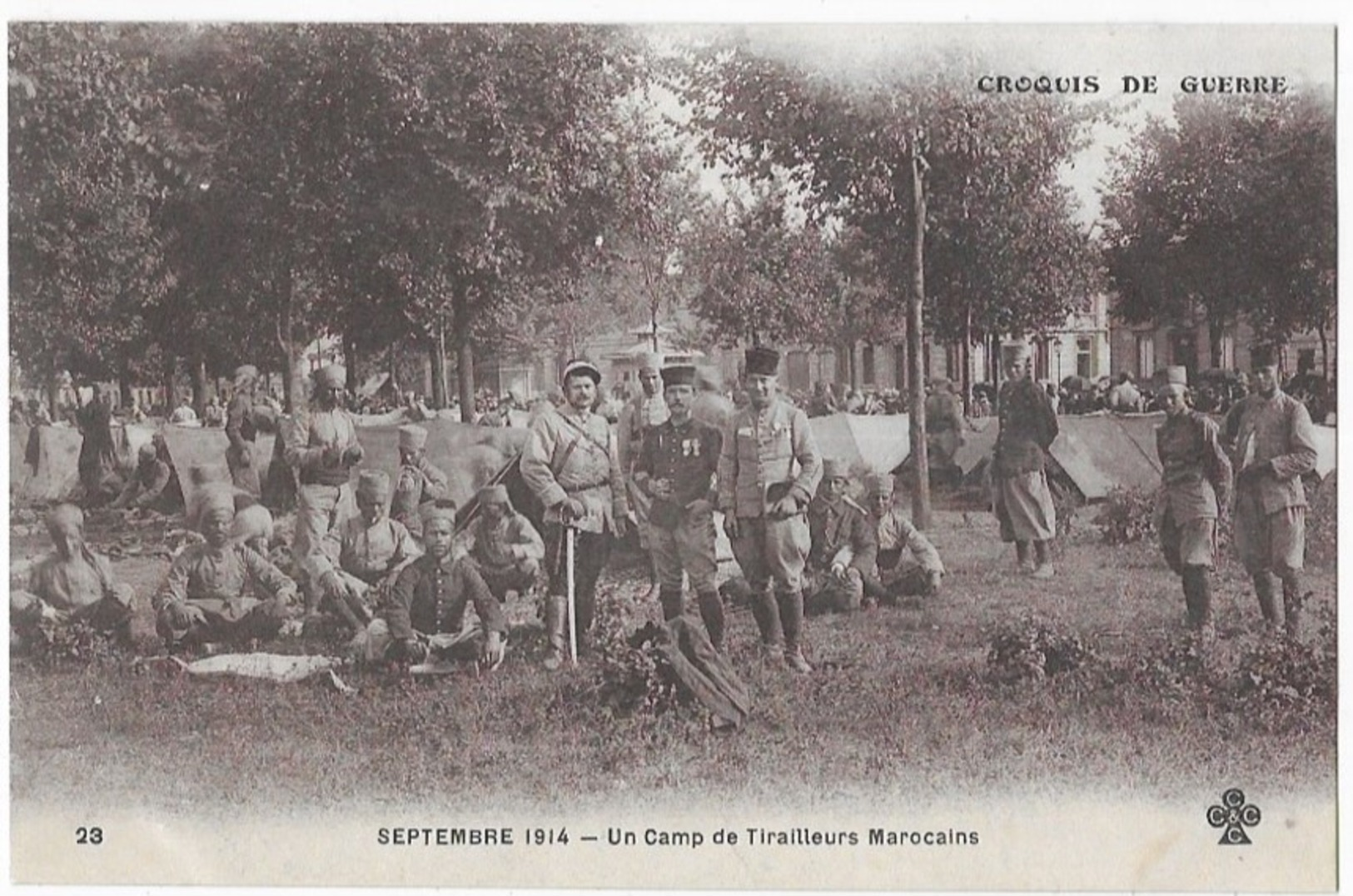 Croquis De Guerre Septembre 1914 Un Camp De Tirailleurs Marocains - Guerra 1914-18