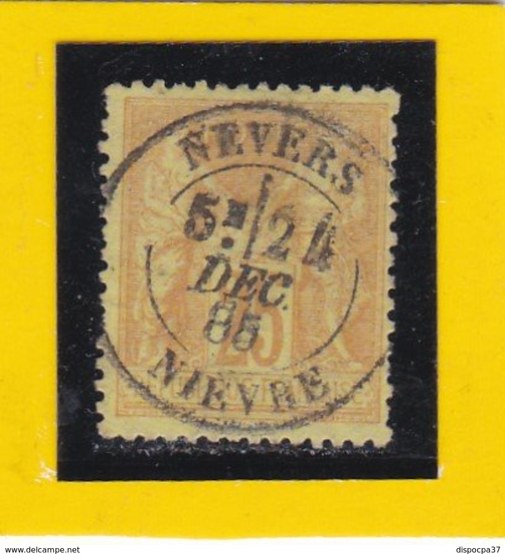 SAGE N° 92   - CACHET NEVERS / NIEVRE - 24 DEC. 1885   - REF 1602 - 1876-1898 Sage (Type II)