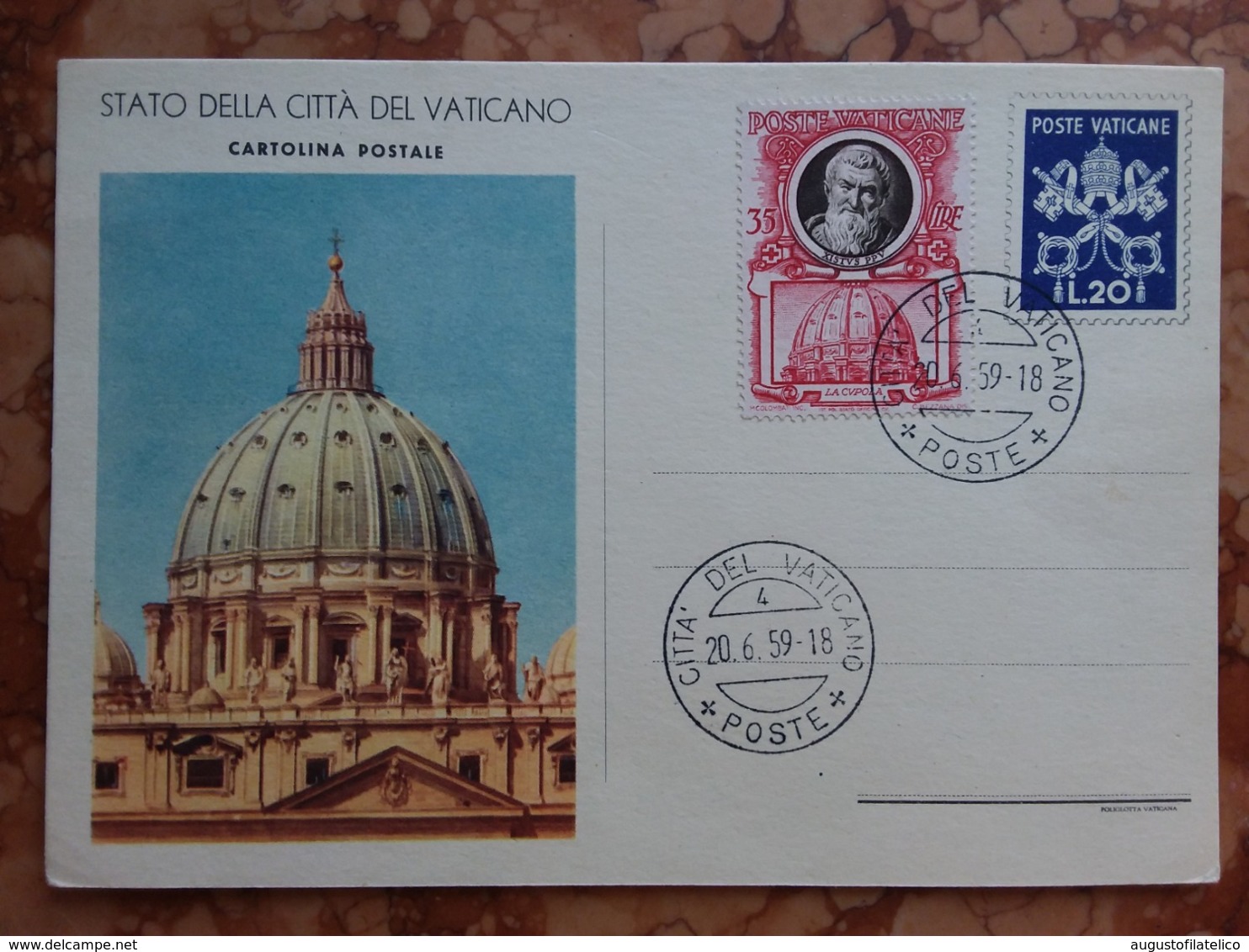 VATICANO - Intero Postale Del 1953 Timbrato Con Francobollo Aggiunto + Spese Postali - Entiers Postaux