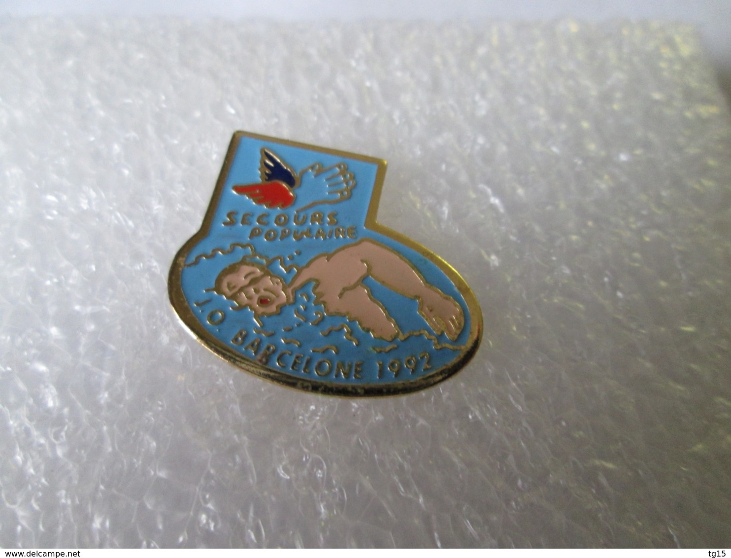 PIN'S  Jeux Olympiques  BARCELONE  NATATION  SECOURS  POPULAIRE - Jeux Olympiques