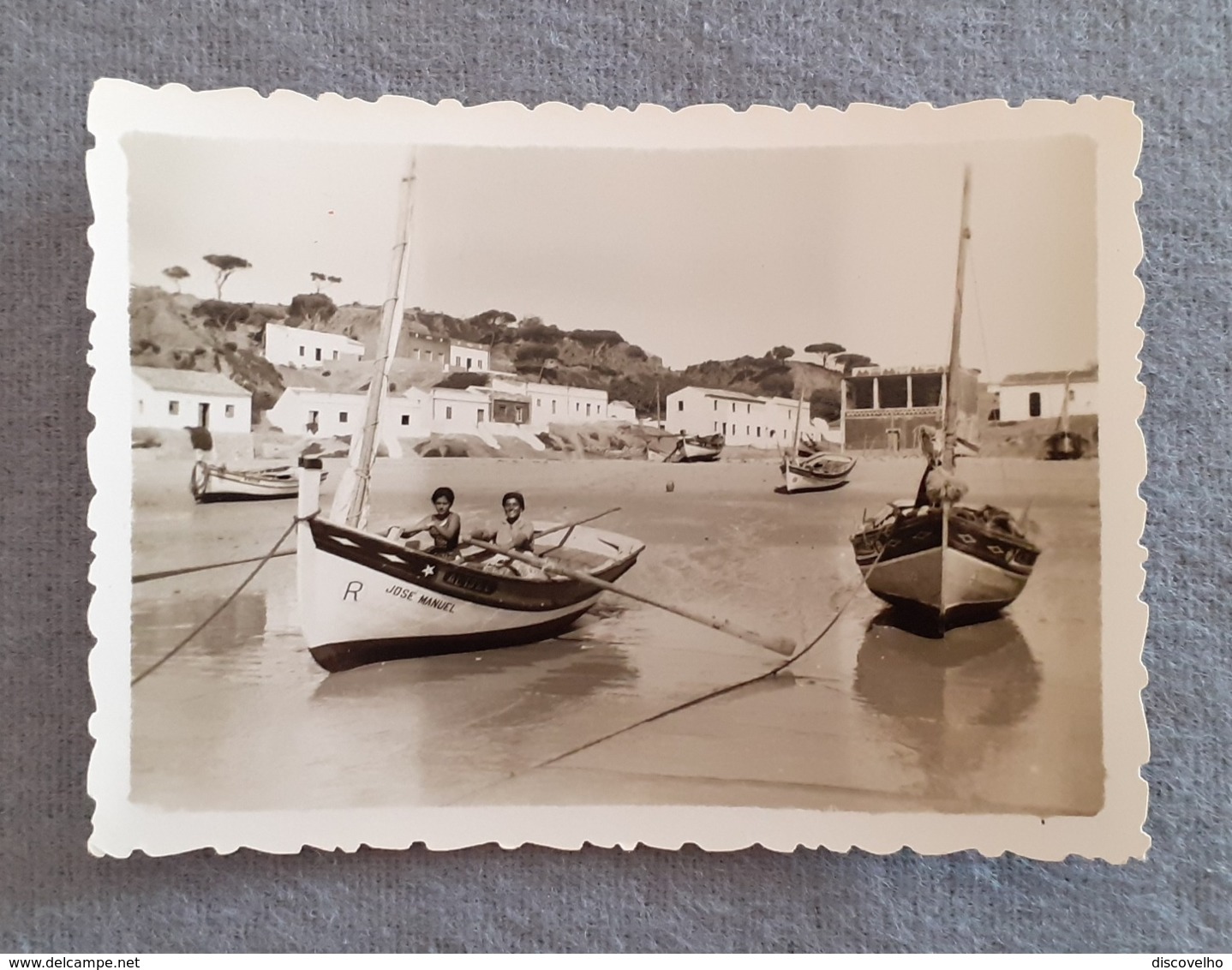 PORTUGAL - ALGARVE - ALBUFEIRA - PRAIA DE OLHOS DE ÁGUA - REAL PHOTO 1950's - Lieux