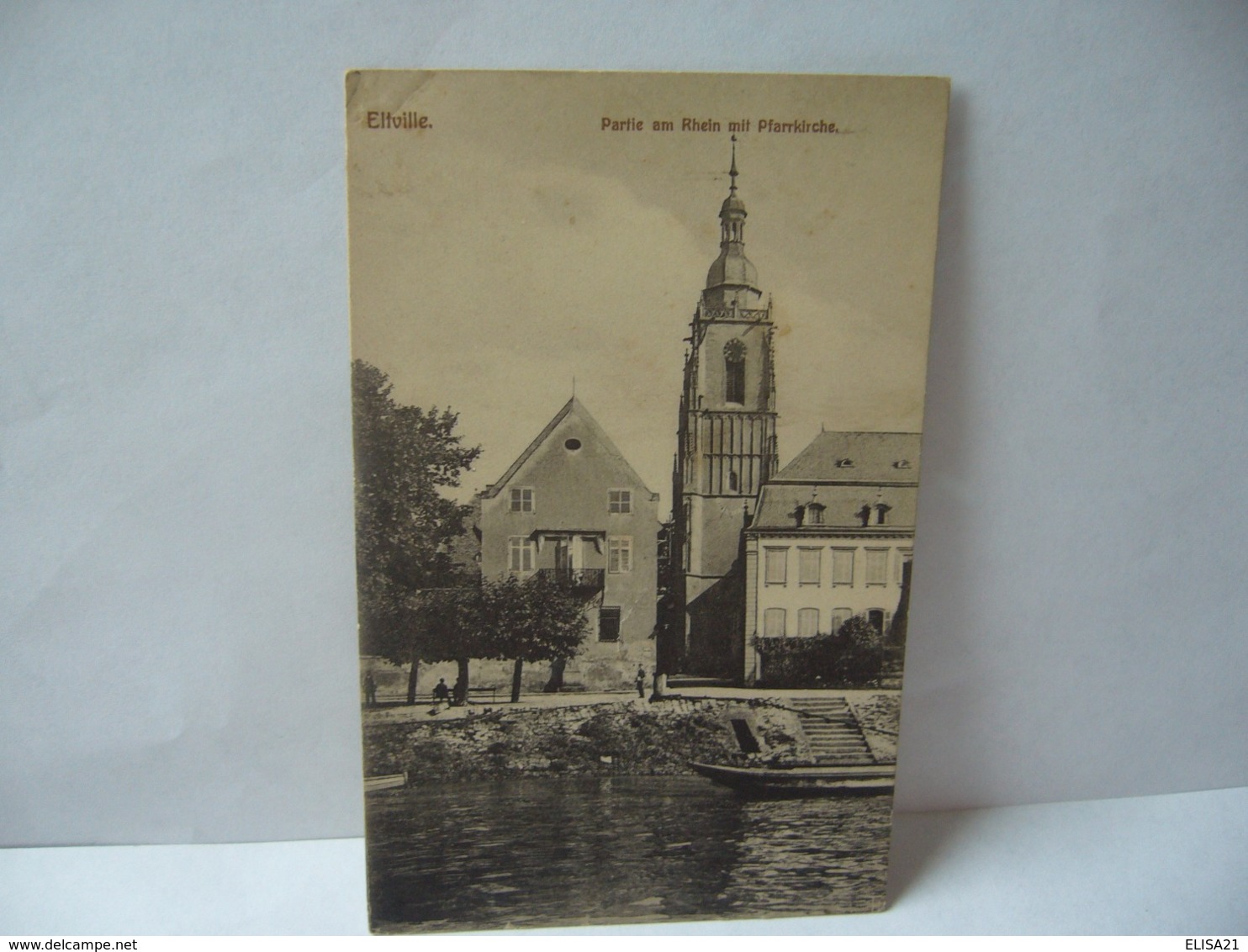 ELTVILLE ALLEMAGNE HESSE PARTIE AM RHEIN PFARRKIRCHE  CPA 1919 - Eltville