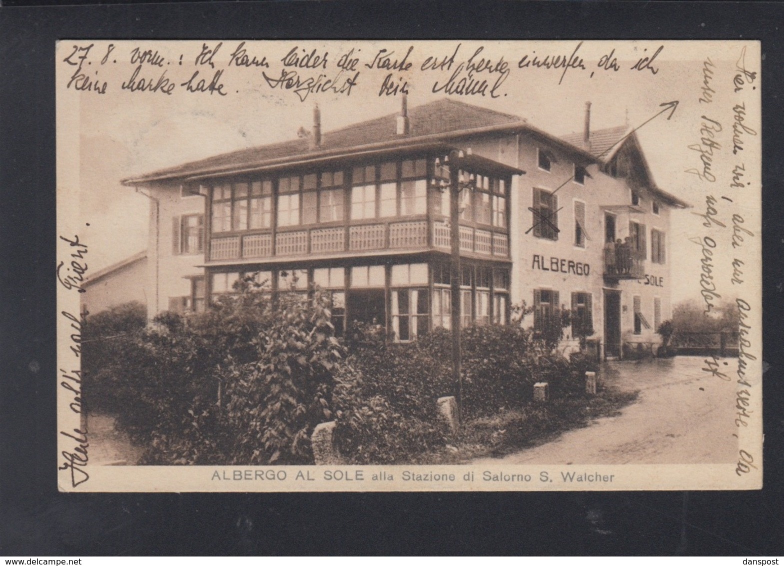 Cartolina Salorno Albergo Al Sole 1932 - Sonstige & Ohne Zuordnung