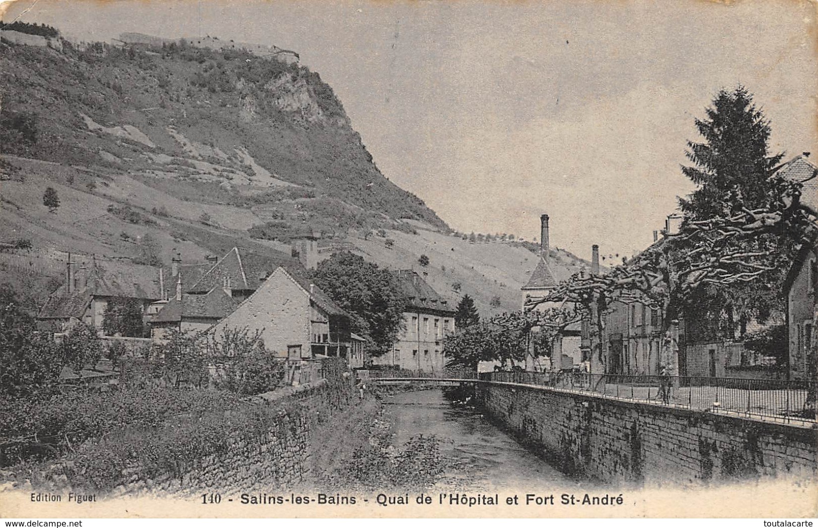 CPA 39 SALINS LES BAINS QUAI DE L HOPITAL ET FORT ST ANDRE - Autres & Non Classés