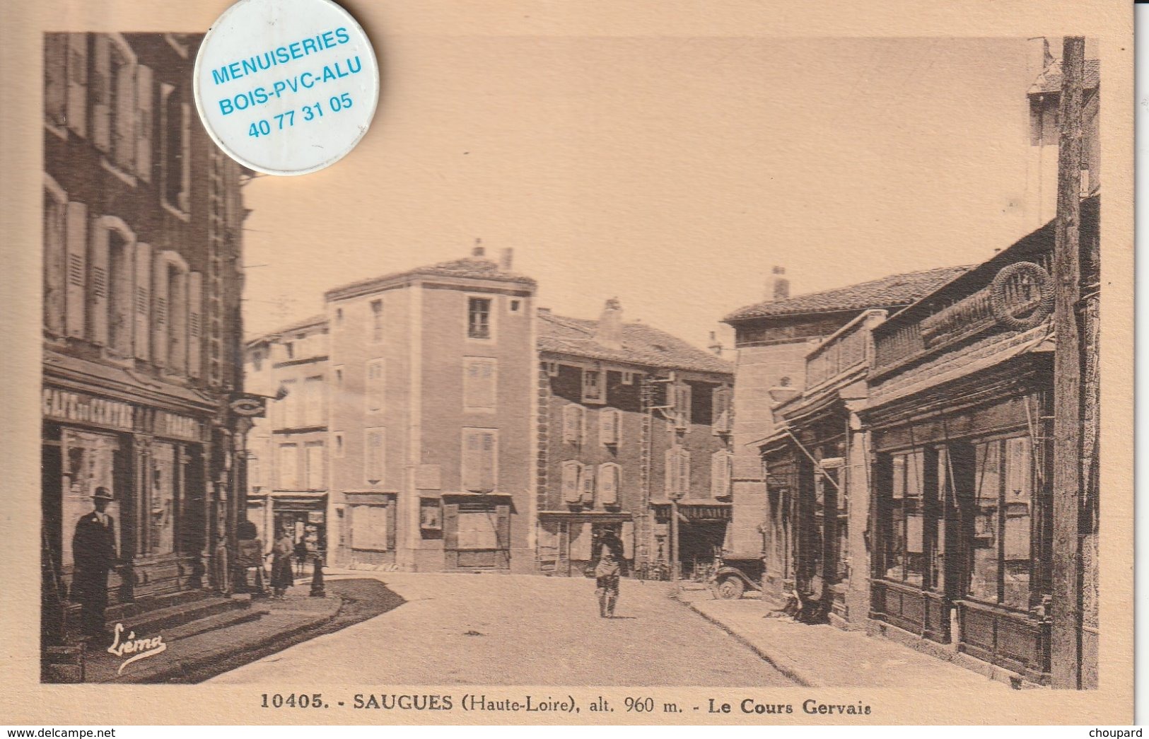 43 - Très Belle Carte Postale Ancienne  De SAUGUES  Le Cours Gervais - Saugues