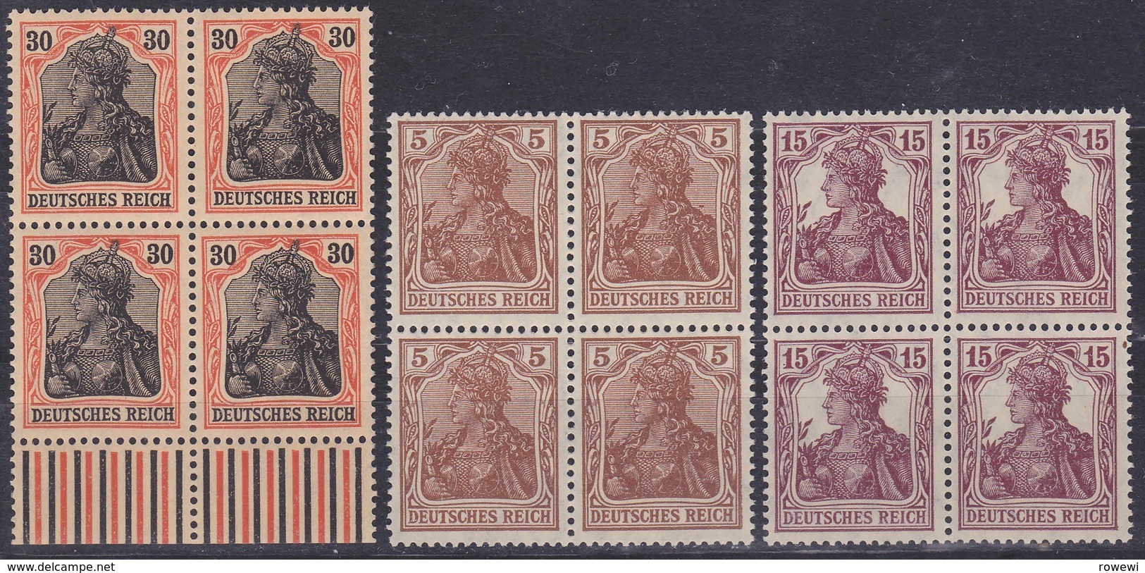 MiNr. 89IIx, 140a U. 142a Je Im ** VB (R843) - Ungebraucht