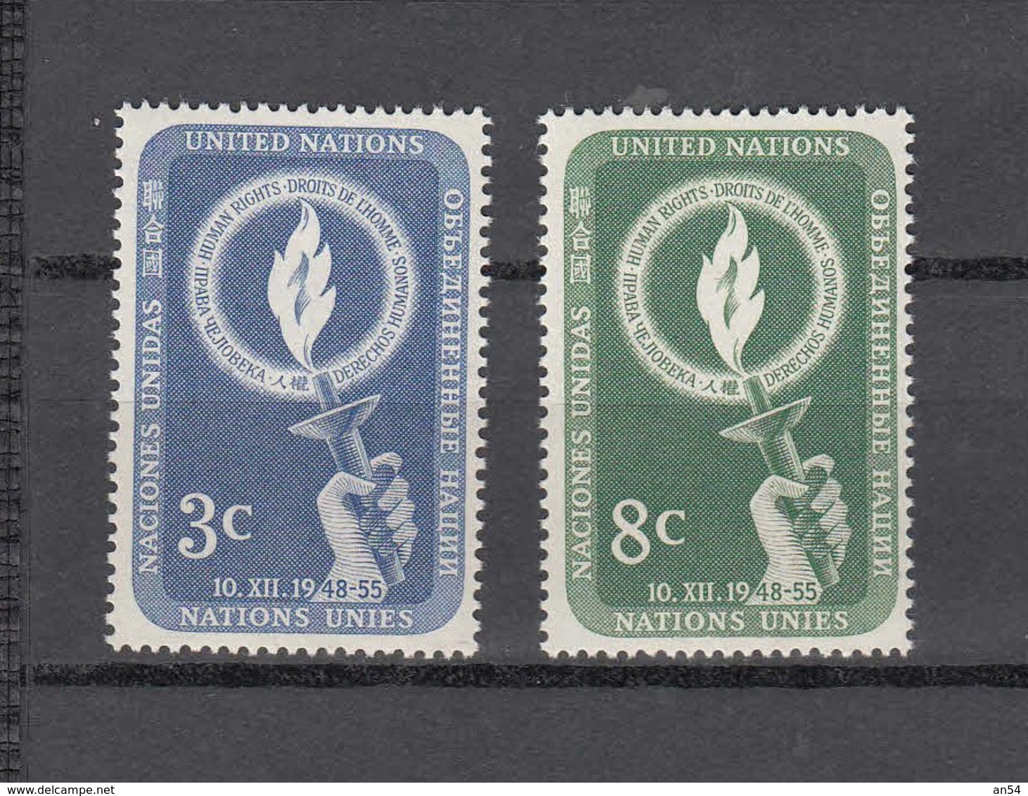 NATIONS  UNIES  NEW-YORK  1955      N° 38-39    NEUFS**   CATALOGUE YVERT&TELLIER - Neufs