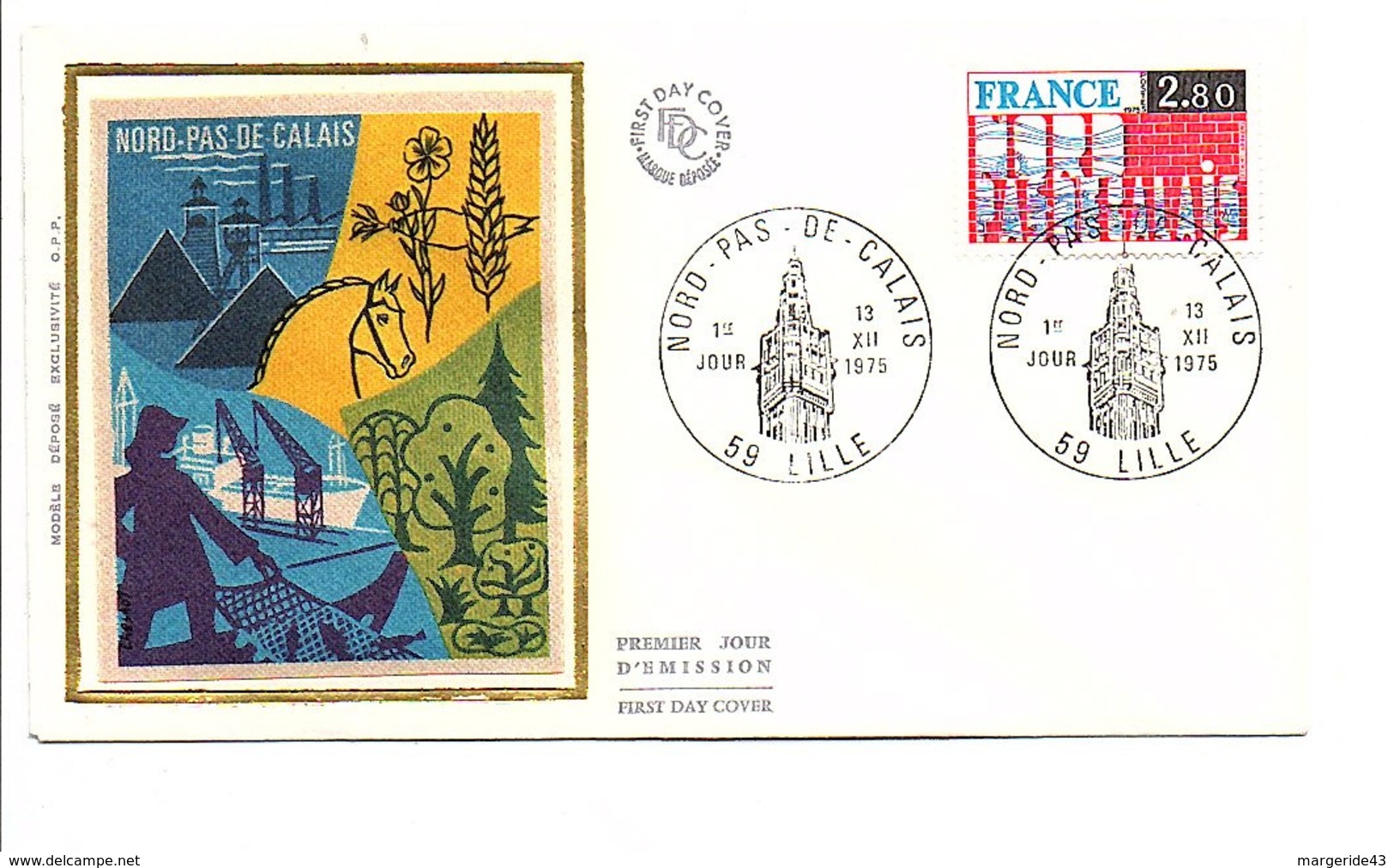 FDC 1975 REGION NORD- ¨PAS DE CALAIS - 1970-1979