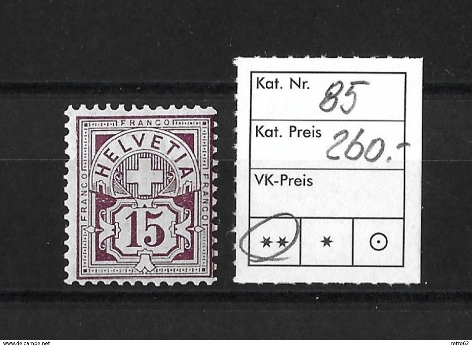 1906 ZIFFERMUSTER (Faserpapier Mit Wasserzeichen) → SBK85** - Unused Stamps
