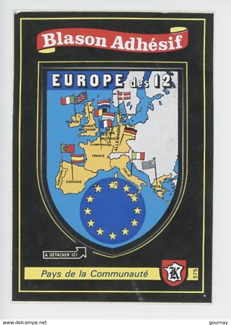 Europe Des 12 Pays De La Communauté - Géographique, Blason Adhésif  (cp Vierge - Autres & Non Classés