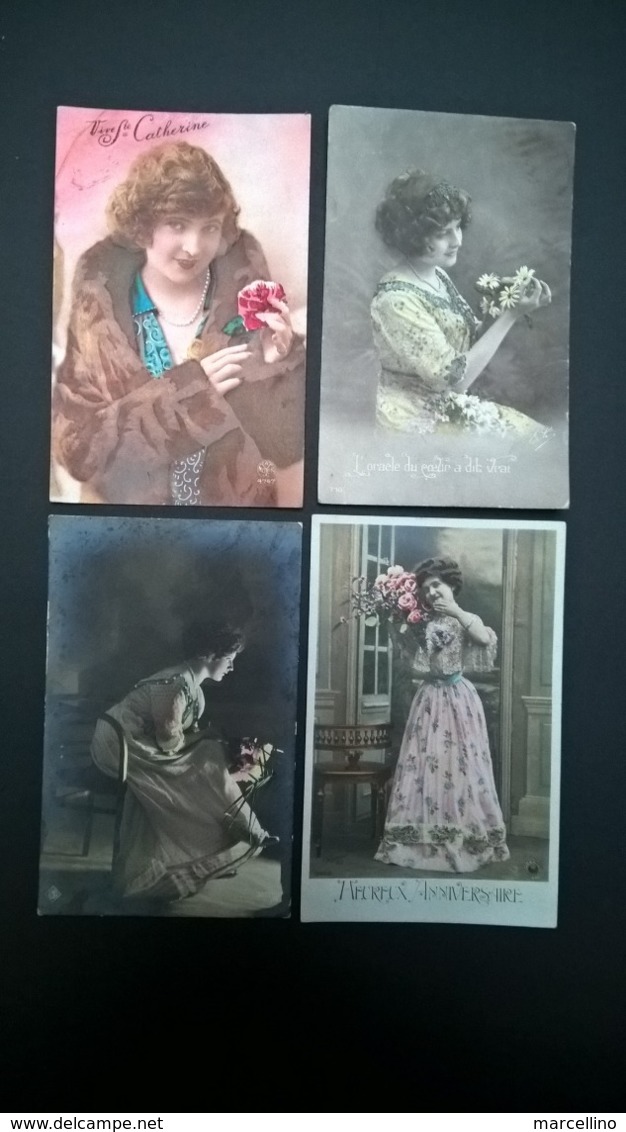 Lot De 35 Cartes Postales Fantaisie - Lot Van 35 Postkaarten Fantasie Femmes - Vrouwen - Ladies . Toutes Scannées . - 5 - 99 Postkaarten