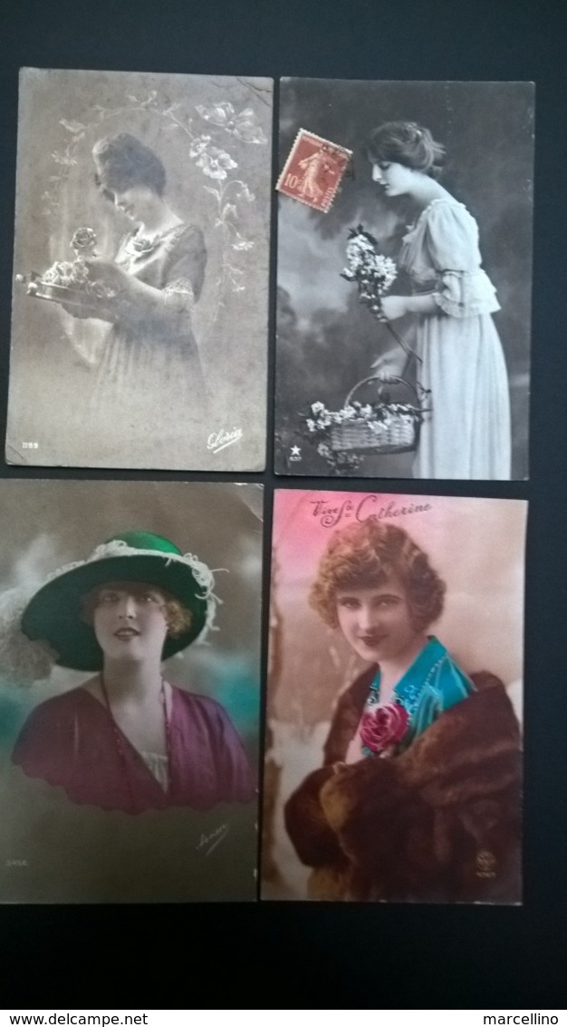 Lot De 35 Cartes Postales Fantaisie - Lot Van 35 Postkaarten Fantasie Femmes - Vrouwen - Ladies . Toutes Scannées . - 5 - 99 Postkaarten