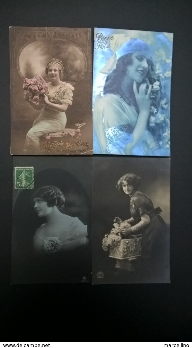 Lot De 35 Cartes Postales Fantaisie - Lot Van 35 Postkaarten Fantasie Femmes - Vrouwen - Ladies . Toutes Scannées . - 5 - 99 Postkaarten