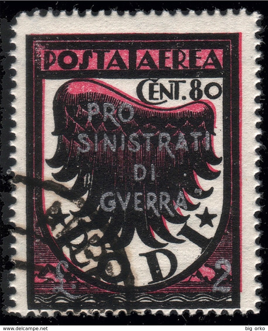 ITALIA - Occupazione Tedesca Dell'Egeo - PRO SINISTRATI DI GUERRA (soprastampati): 80 C. + Lire 2 Nero E Lilla - 1944 - Dodecanese