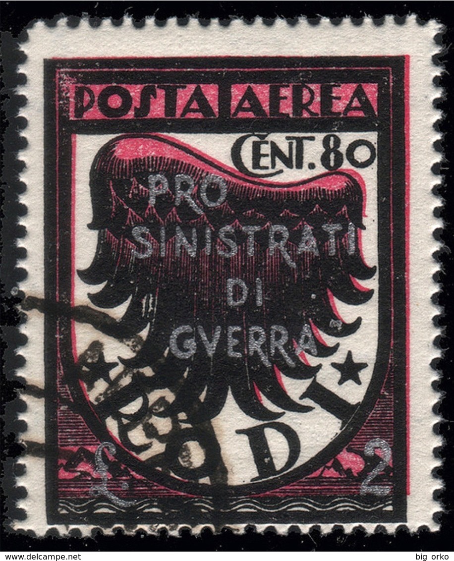 ITALIA - Occupazione Tedesca Dell'Egeo - PRO SINISTRATI DI GUERRA (soprastampati): 80 C. + Lire 2 Nero E Lilla - 1944 - Dodekanisos