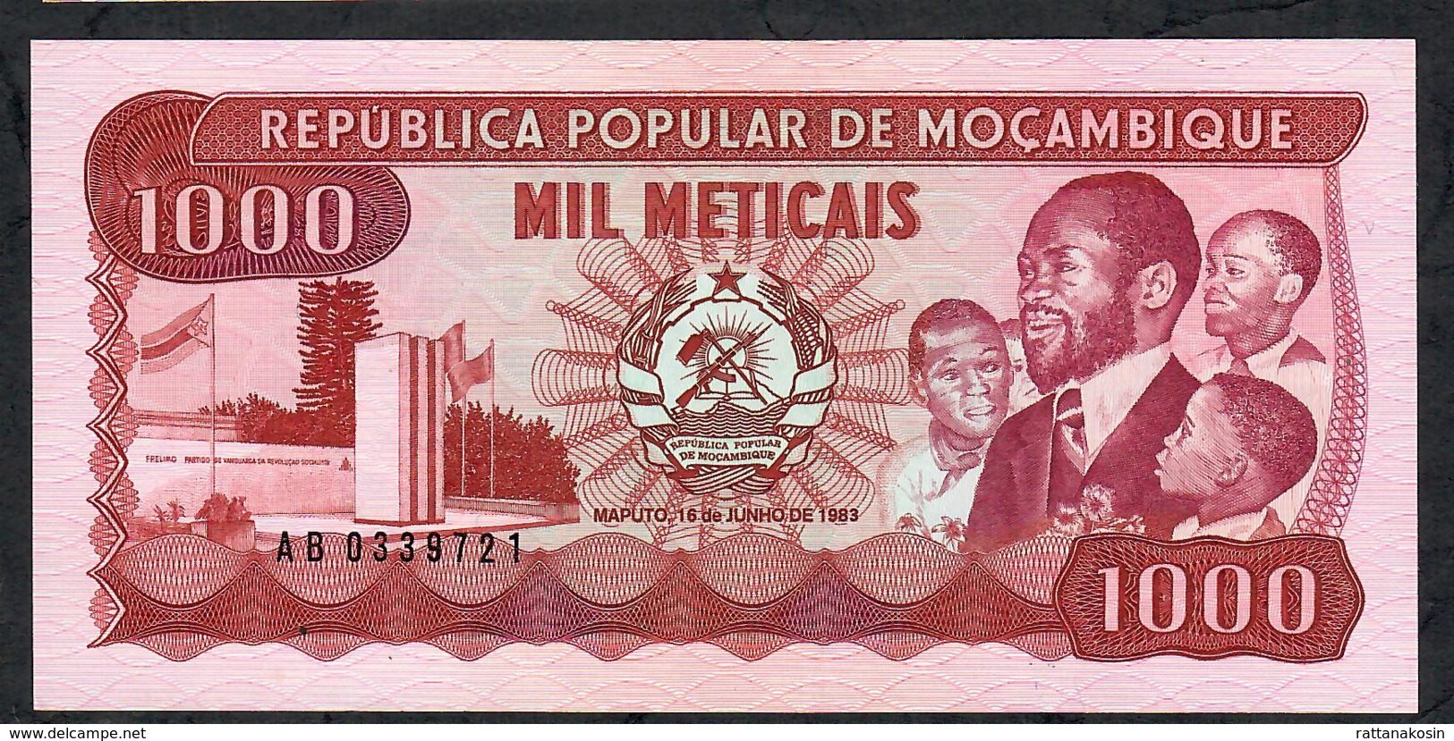 MOZAMBIQUE P132 1000 METICAIS 1983 #AB      UNC. - Moçambique