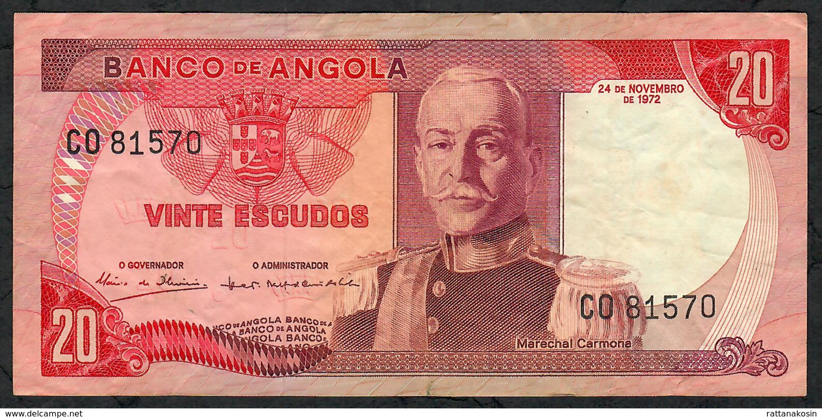 ANGOLA P99 20 ESCUDOS  24.11.1972 #CO    VF   NO P.h. - Angola