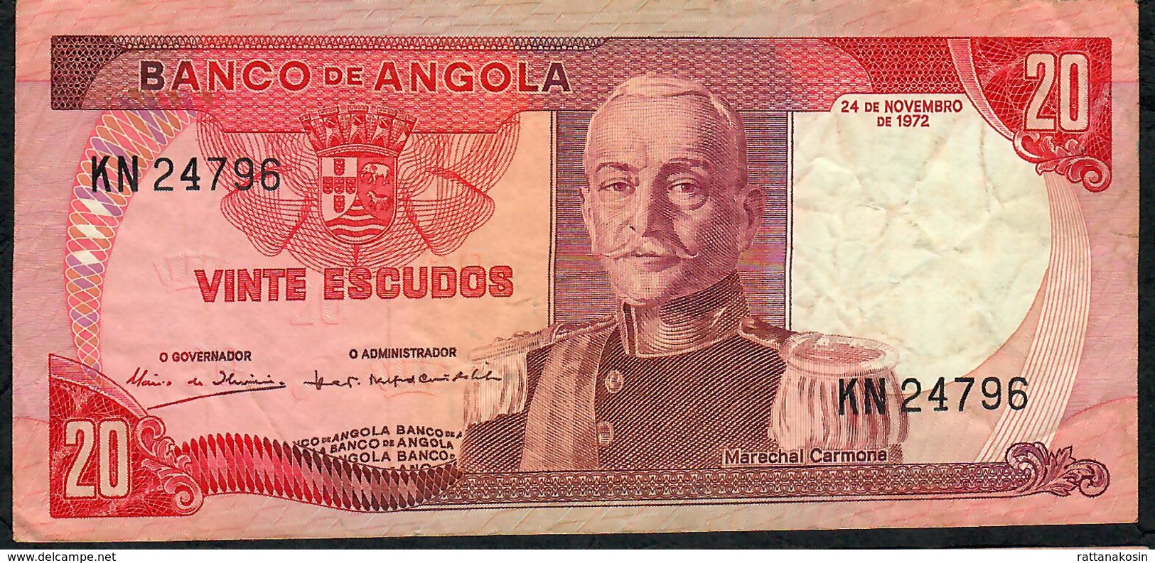 ANGOLA P99 20 ESCUDOS  24.11.1972 #KN    VF   NO P.h. - Angola