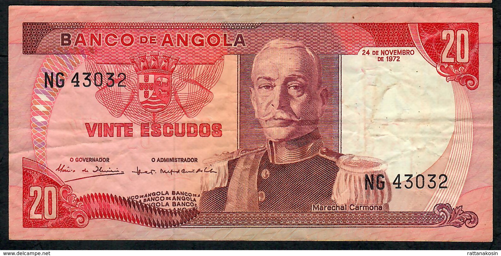 ANGOLA P99 20 ESCUDOS  24.11.1972 #NG    VF   NO P.h. - Angola