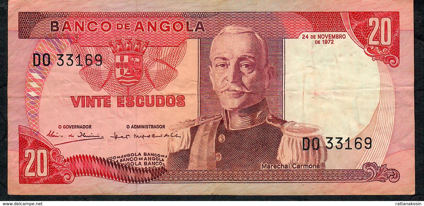 ANGOLA P99 20 ESCUDOS  24.11.1972 #DO    VF   NO P.h. - Angola