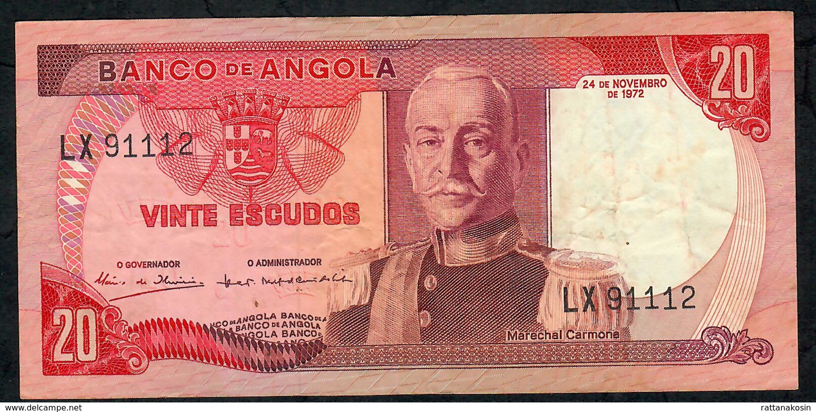 ANGOLA P99 20 ESCUDOS  24.11.1972 #LX    VF   NO P.h. - Angola