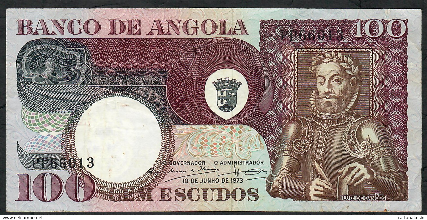 ANGOLA P106 100 ESCUDOS  10.6.1973  #PP     VF   NO P.h. - Angola