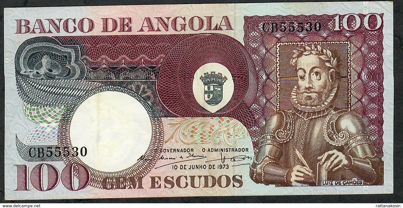 ANGOLA P106 100 ESCUDOS  10.6.1973  #CB     VF   NO P.h. - Angola