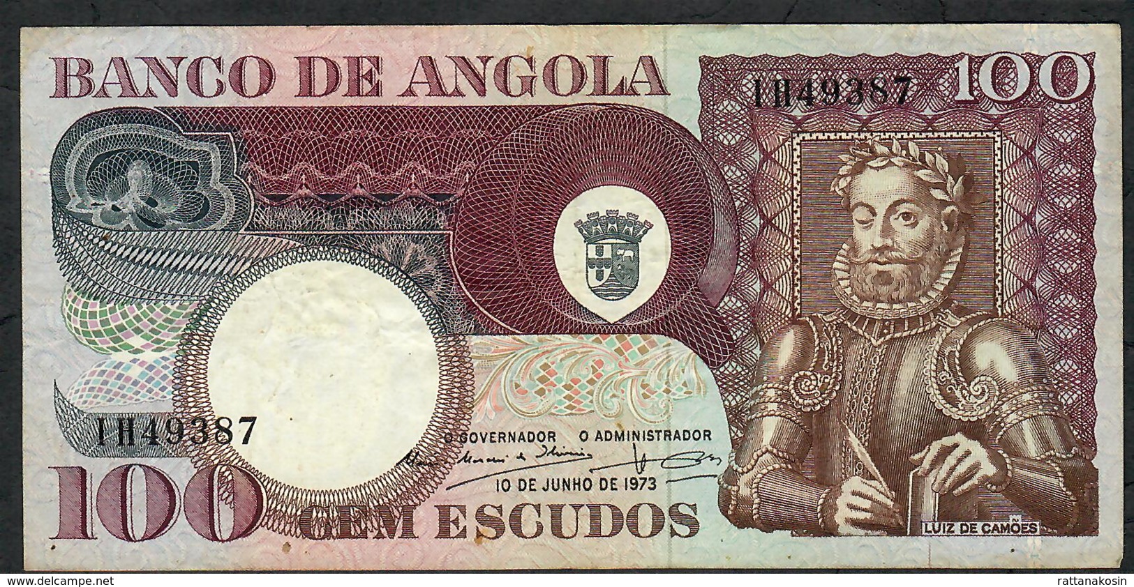 ANGOLA P106 100 ESCUDOS  10.6.1973  #IH     VF   NO P.h. - Angola