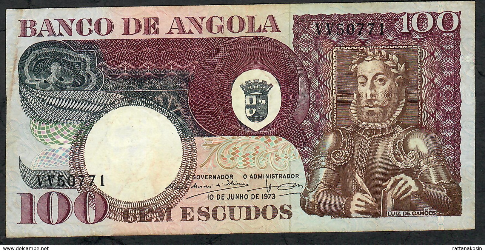 ANGOLA P106 100 ESCUDOS  10.6.1973  #VV    VF   NO P.h. - Angola