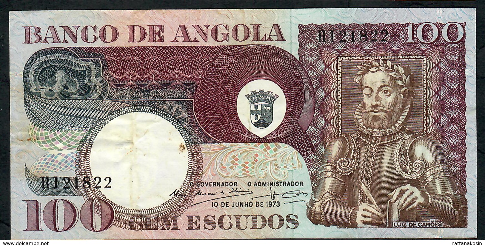 ANGOLA P106 100 ESCUDOS  10.6.1973  #HI    VF   NO P.h. - Angola