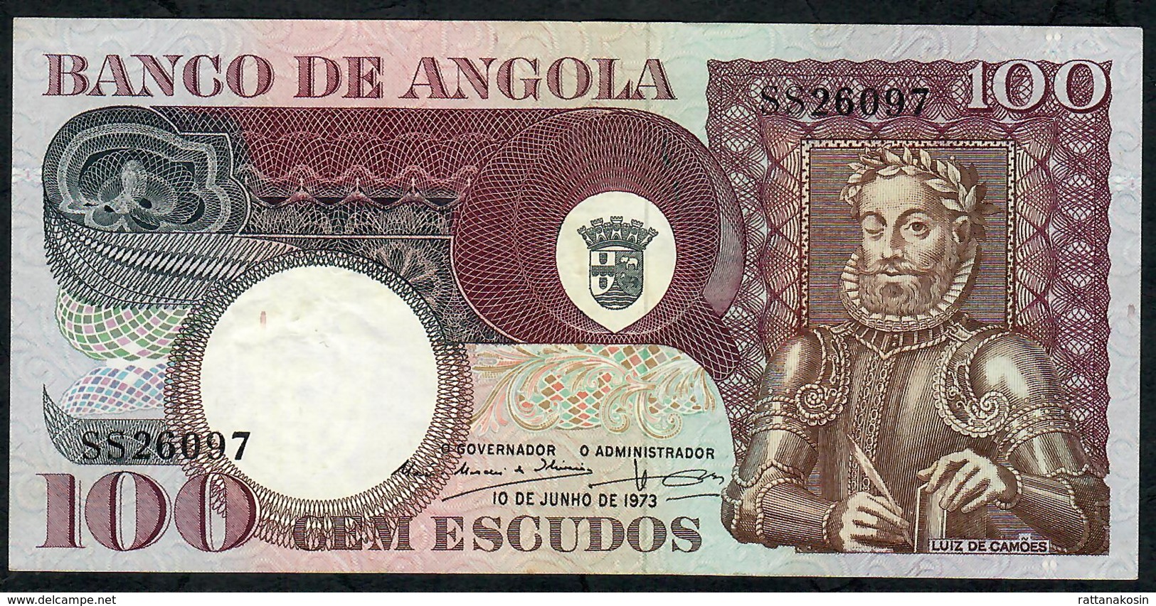 ANGOLA P106 100 ESCUDOS  10.6.1973  #SS    VF   NO P.h. - Angola