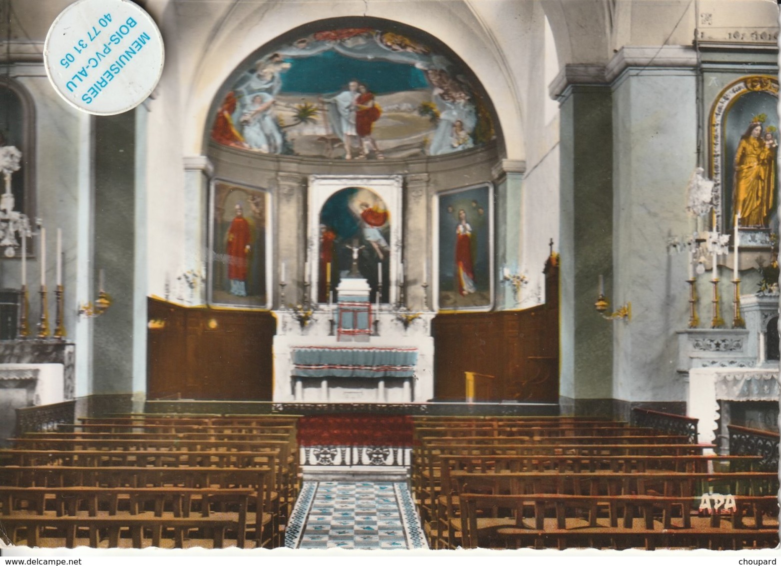 34 - Très Belle Carte Postale Semi Moderne Dentelée De  SAINT MATHIEU   Intérieure De L'Eglise - Otros & Sin Clasificación