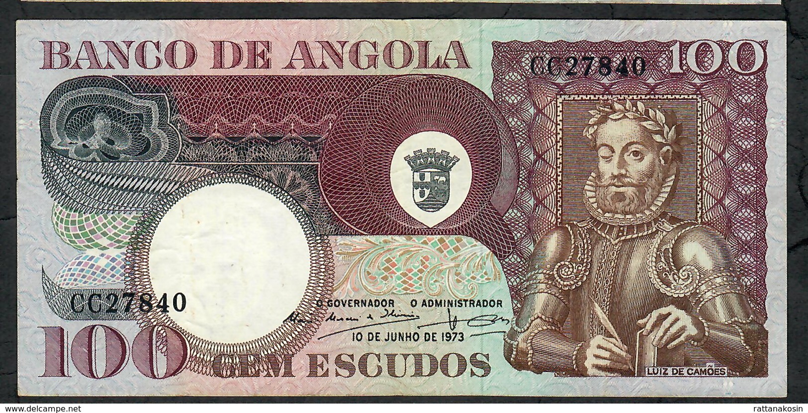 ANGOLA P106 100 ESCUDOS  10.6.1973  #CC    VF   NO P.h. - Angola