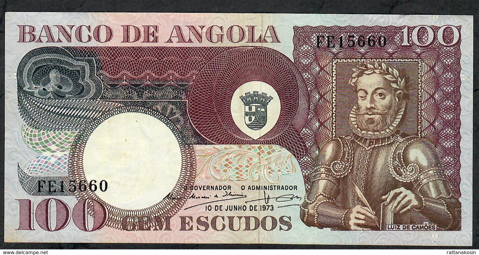 ANGOLA P106 100 ESCUDOS  10.6.1973  #FE    VF   NO P.h. - Angola