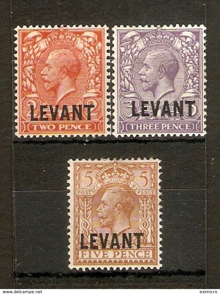 BRITISH LEVANT 1921 2d, 3d, 5d SG L18, L19, L21 MOUNTED MINT Cat £22+ - Levant Britannique