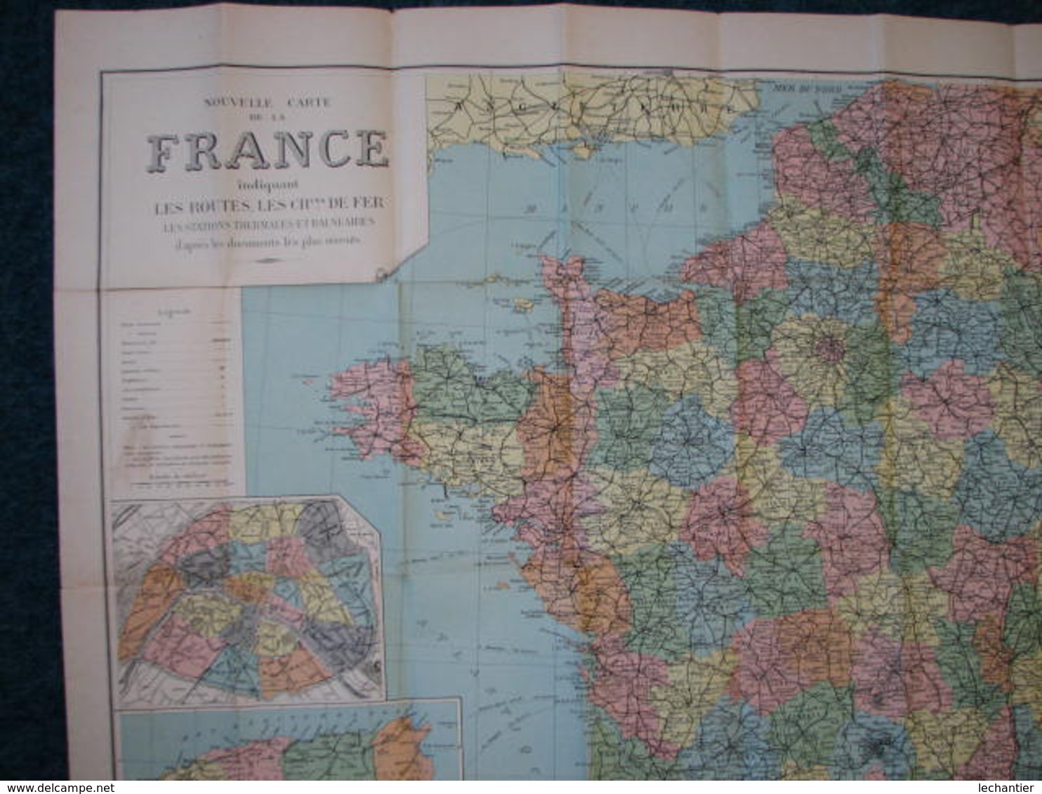 Carte De France Par Départements. Nouvelles Frontières, Chemins De Fer Pas Datée. Estim. 1941/42 - Cartes Routières