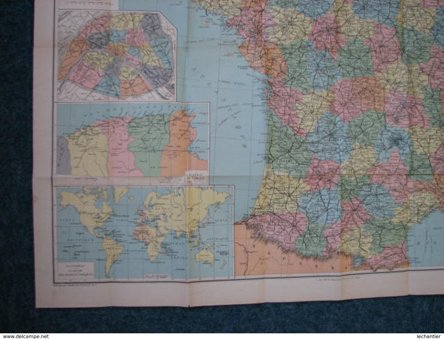 Carte de France par départements. Nouvelles Frontières, Chemins de fer pas datée. estim. 1941/42