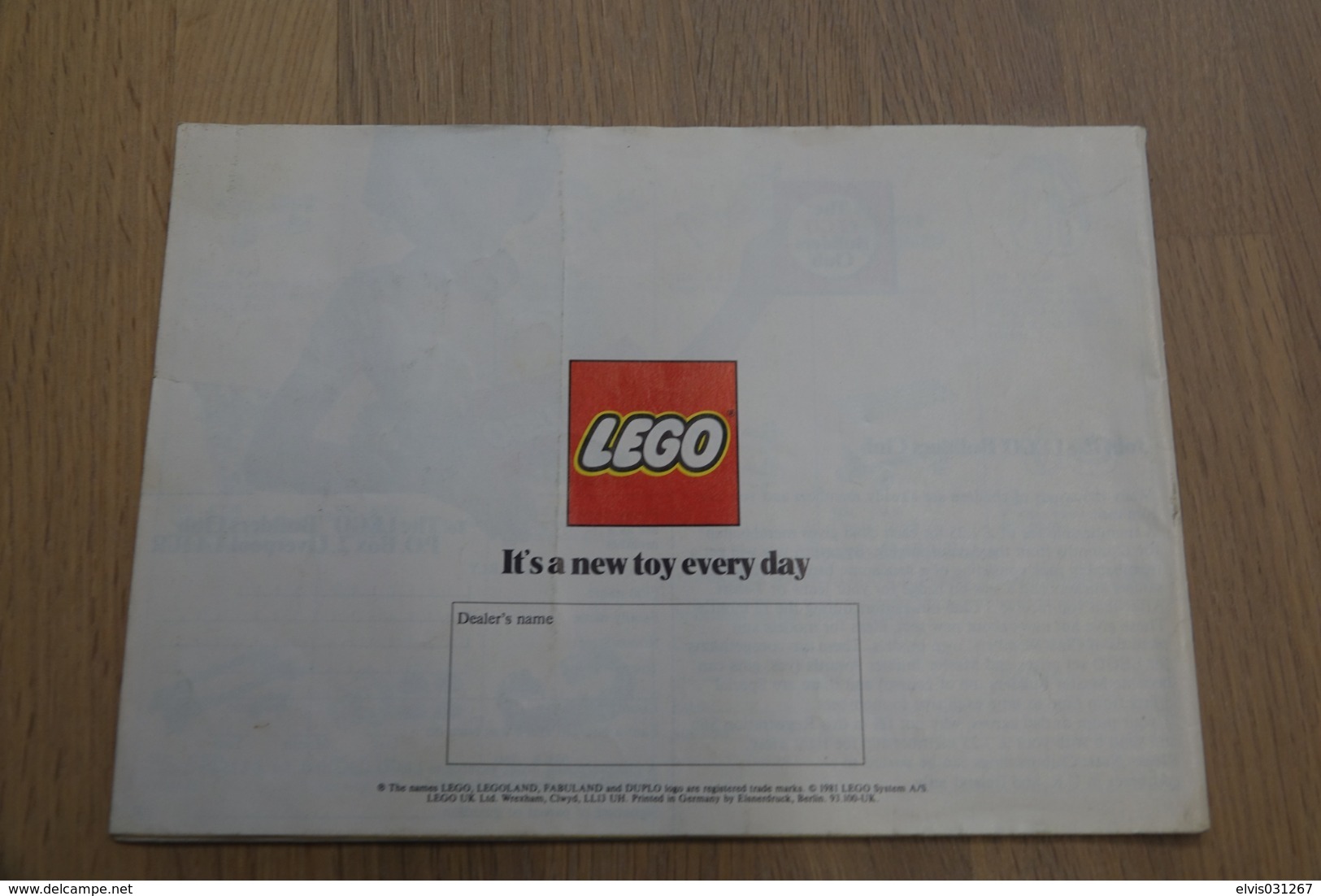 LEGO - CATALOG 1981 - Original Lego 1981 - Vintage - EN - Big - Kataloge