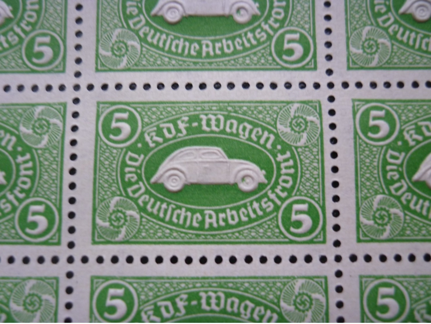 50 Revenue 1938 Germany KDF VW Volkswagen Reich Saving Stamps - Ungebraucht