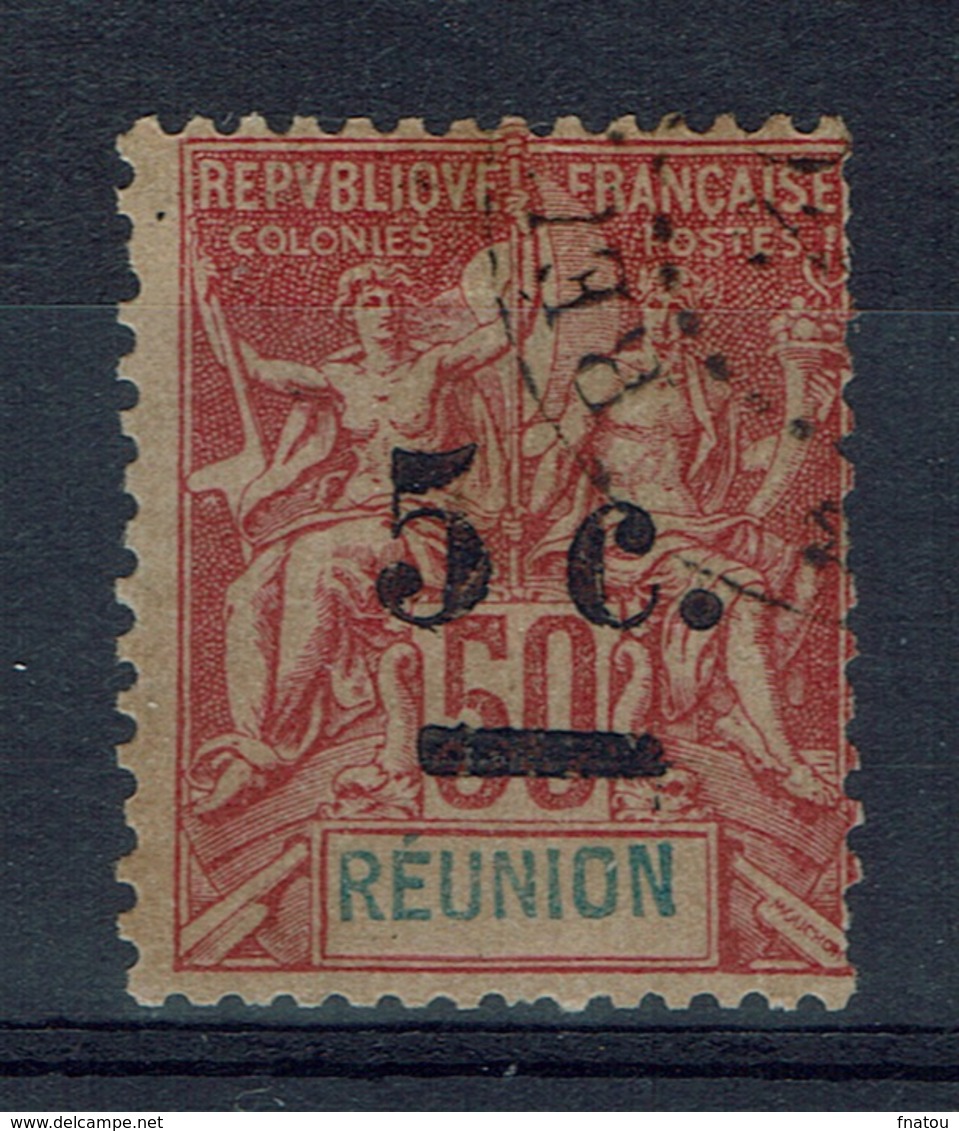 Réunion Island, 5c./50c. Type "Groupe", 1901, VFU - Used Stamps