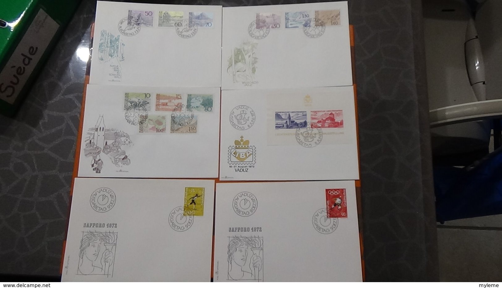 74 enveloppes 1er jour du Liechtenstein années 60/70. Côte très sympa. A saisir !!!