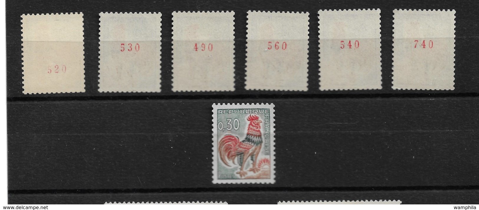 France N°1331A** Roulettes Avec N° Rouge 7 Timbres Cote 94.5€ - Roulettes