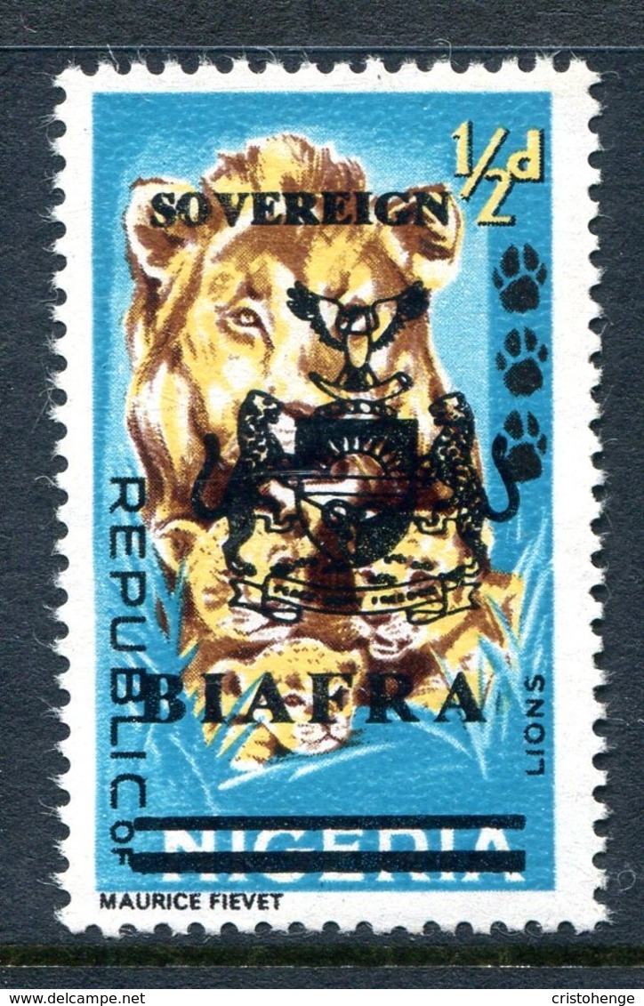 Biafra - Nigeria 1968 Wildlife Overprints - ½d Lion HM (SG 4) - Nigeria (1961-...)