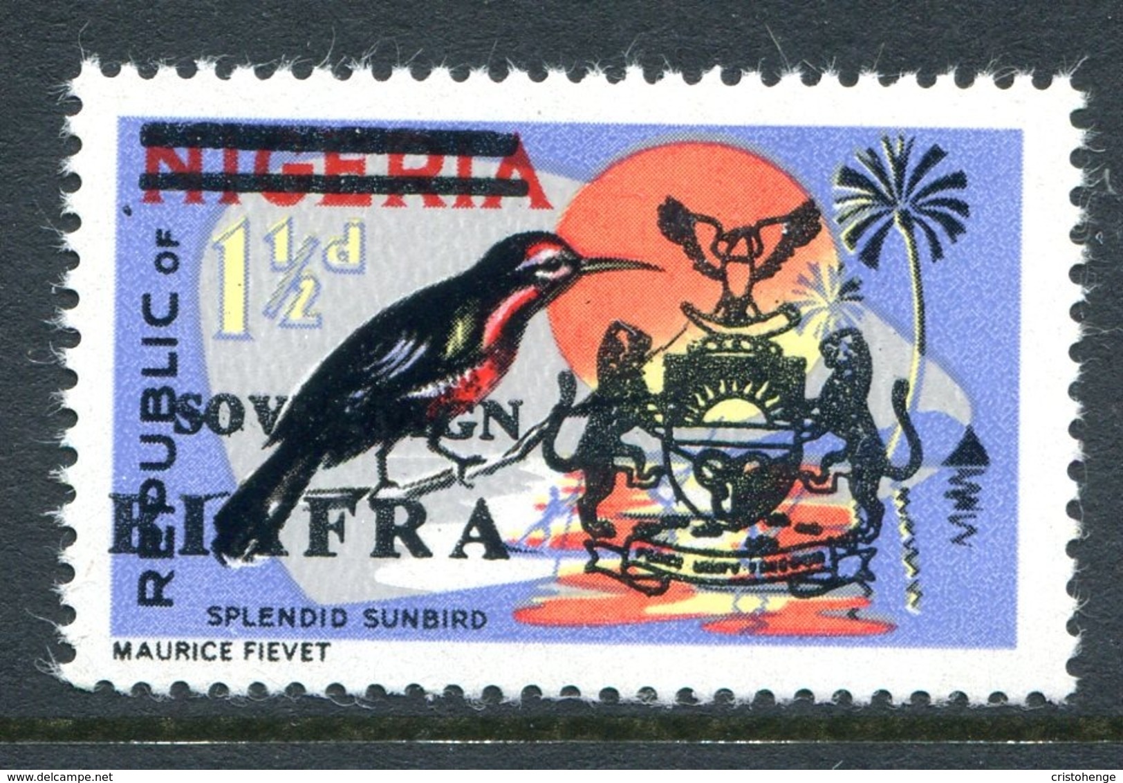 Biafra - Nigeria 1968 Wildlife Overprints - 1½d Sunbird MNH (SG 6) - Nigeria (1961-...)