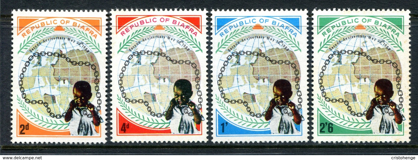 Biafra - Nigeria 1969 Second Anniversary Of Independence Set HM (SG 35-38) - Nigeria (1961-...)